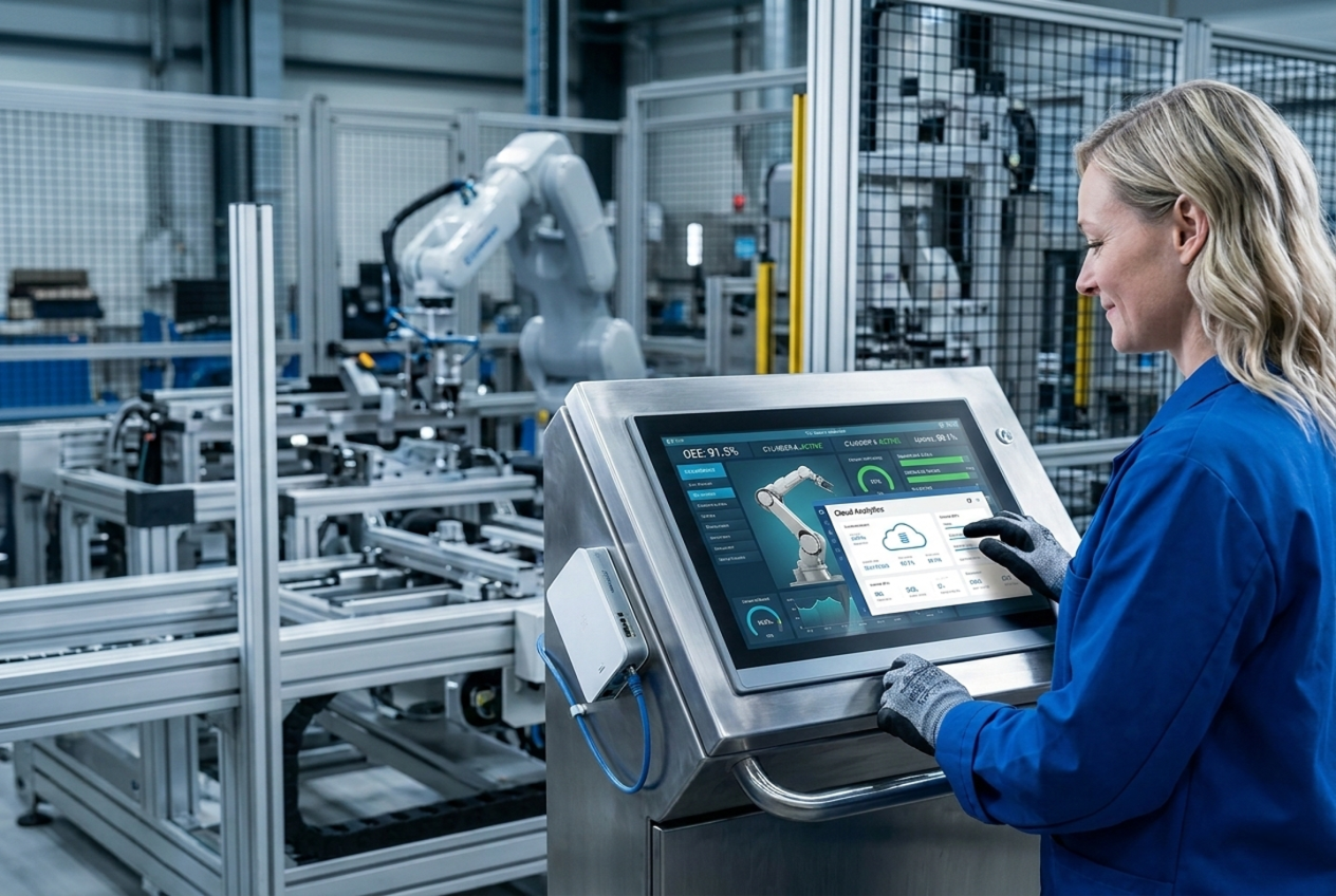 HMI panel in control cabinet